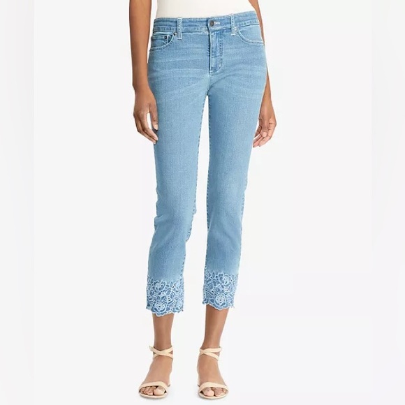 Ralph Lauren Denim - Ralph Lauren premier straight Cropped Jeans with embroidered Detail